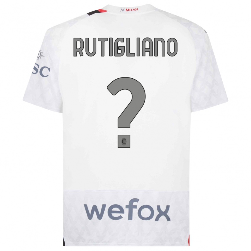 Dzieci Samuele Rutigliano #0 Biały Wyjazdowa Koszulka 2023/24 Koszulki Klubowe
