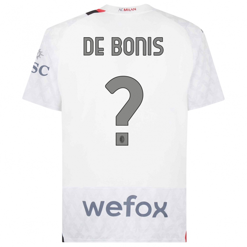 Dzieci Andrea De Bonis #0 Biały Wyjazdowa Koszulka 2023/24 Koszulki Klubowe