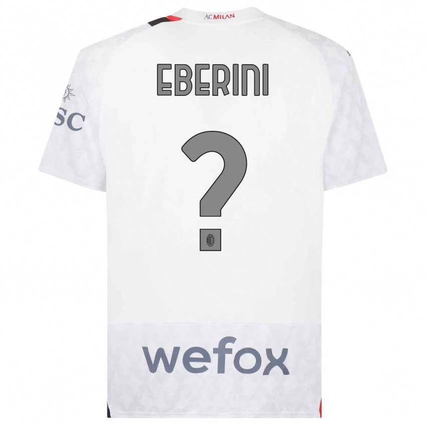 Dzieci Daniele Eberini #0 Biały Wyjazdowa Koszulka 2023/24 Koszulki Klubowe