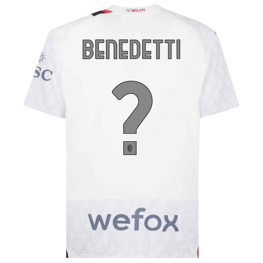Dzieci Gioele Benedetti #0 Biały Wyjazdowa Koszulka 2023/24 Koszulki Klubowe