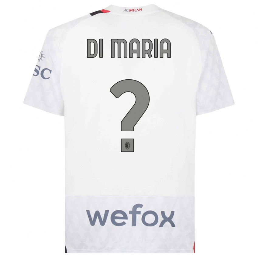 Dzieci Alessandro Di Maria #0 Biały Wyjazdowa Koszulka 2023/24 Koszulki Klubowe