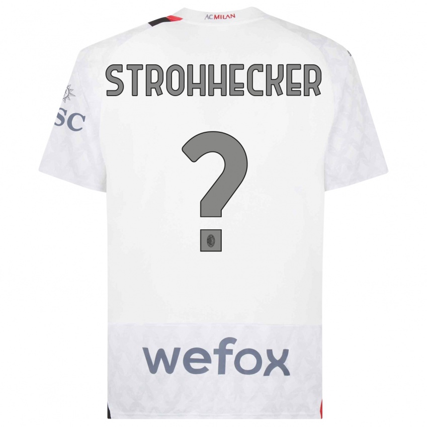 Dzieci Riccardo Strohhecker #0 Biały Wyjazdowa Koszulka 2023/24 Koszulki Klubowe