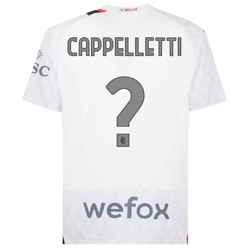 Dzieci Mattia Cappelletti #0 Biały Wyjazdowa Koszulka 2023/24 Koszulki Klubowe