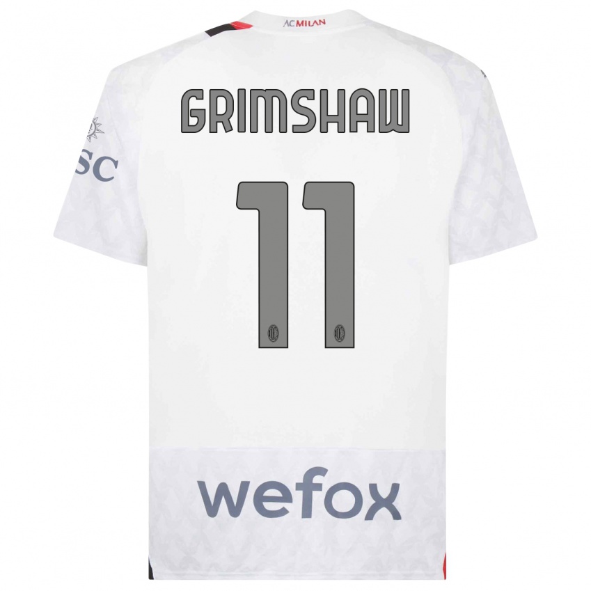 Dzieci Christy Grimshaw #11 Biały Wyjazdowa Koszulka 2023/24 Koszulki Klubowe