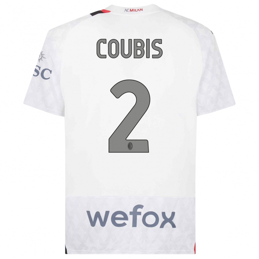 Dzieci Andrei Coubis #2 Biały Wyjazdowa Koszulka 2023/24 Koszulki Klubowe