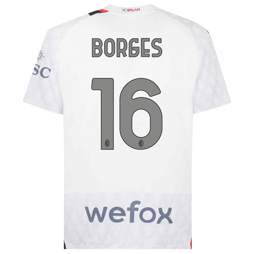 Dzieci Lenny Borges #16 Biały Wyjazdowa Koszulka 2023/24 Koszulki Klubowe