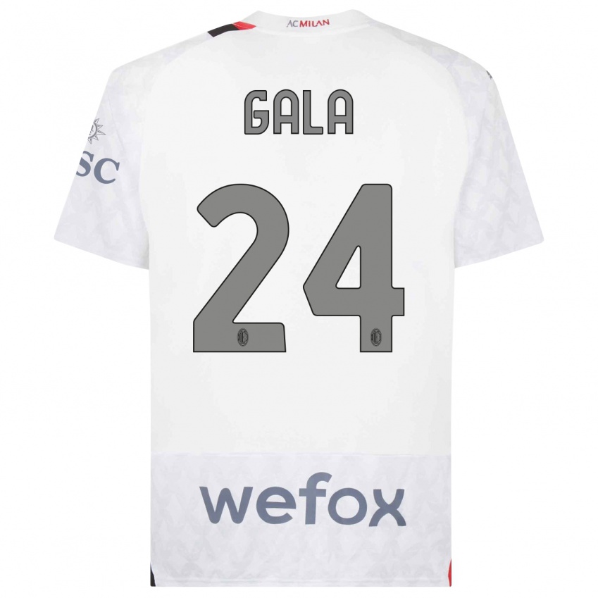 Dzieci Antonio Gala #24 Biały Wyjazdowa Koszulka 2023/24 Koszulki Klubowe