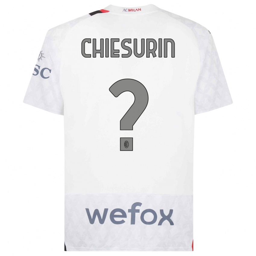 Dzieci Alberto Chiesurin #0 Biały Wyjazdowa Koszulka 2023/24 Koszulki Klubowe