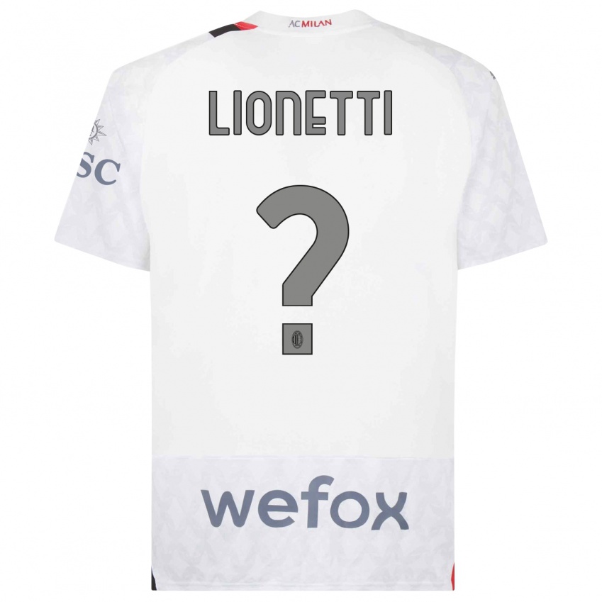 Dzieci Francesco Lionetti #0 Biały Wyjazdowa Koszulka 2023/24 Koszulki Klubowe