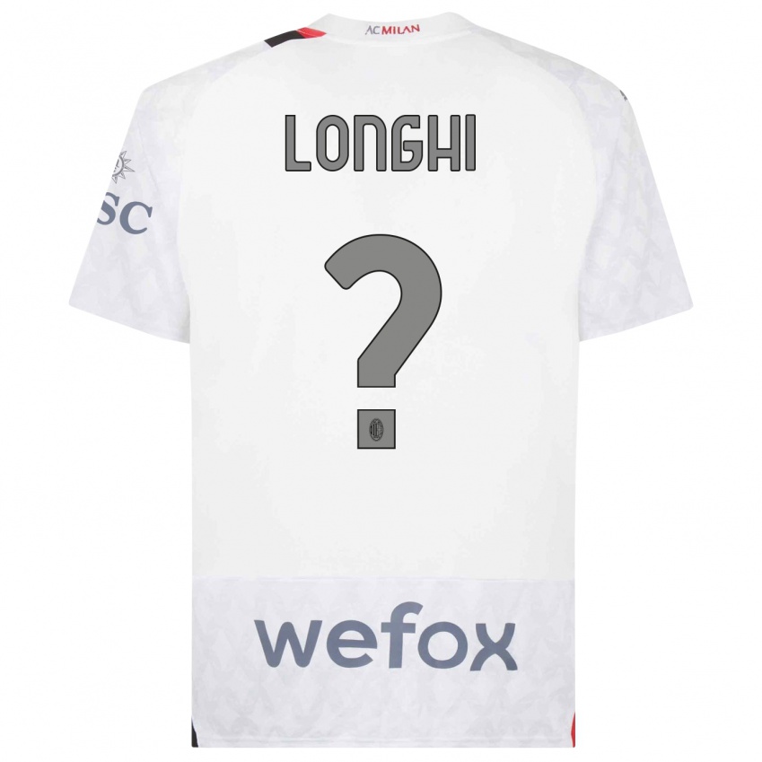 Dzieci Jordan Longhi #0 Biały Wyjazdowa Koszulka 2023/24 Koszulki Klubowe