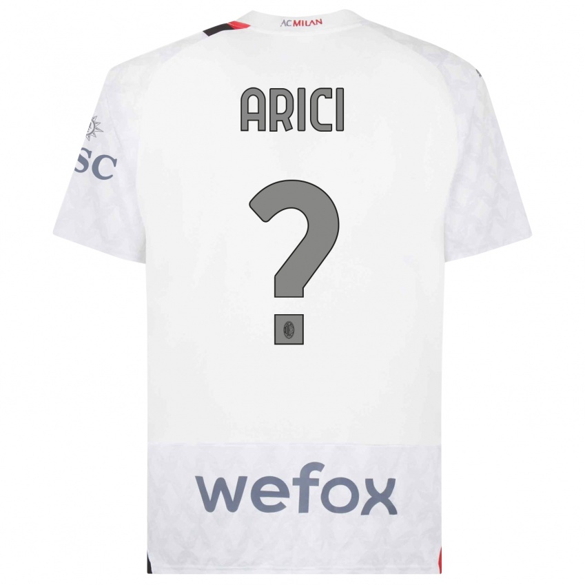 Dzieci Alberto Arici #0 Biały Wyjazdowa Koszulka 2023/24 Koszulki Klubowe