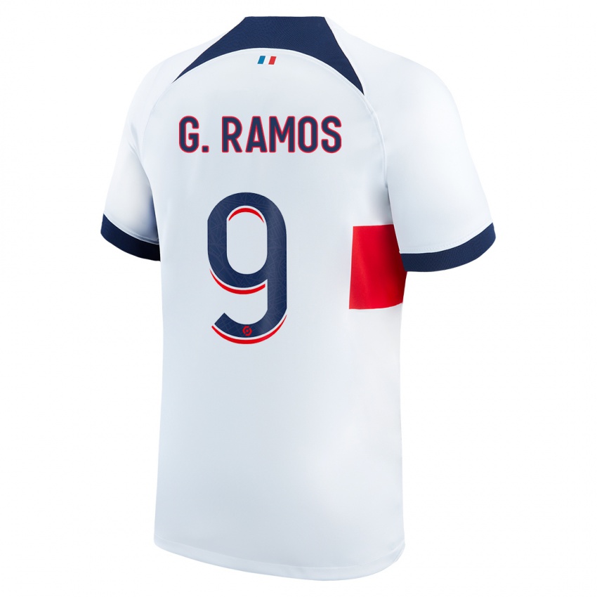 Dzieci Gonçalo Ramos #9 Biały Wyjazdowa Koszulka 2023/24 Koszulki Klubowe
