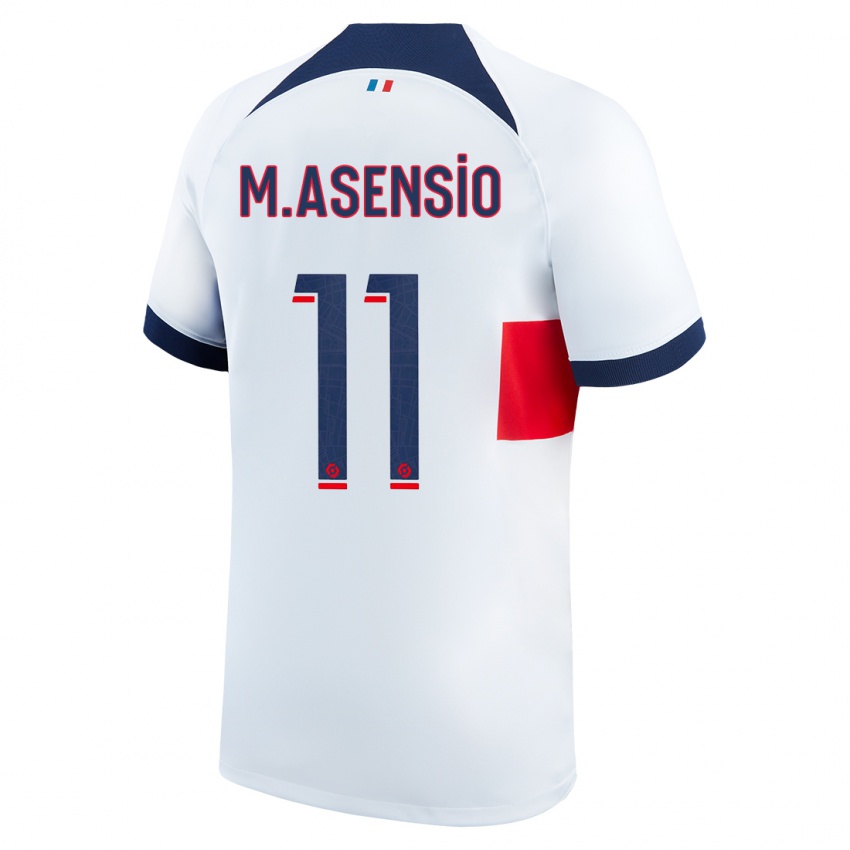 Dzieci Marco Asensio #11 Biały Wyjazdowa Koszulka 2023/24 Koszulki Klubowe