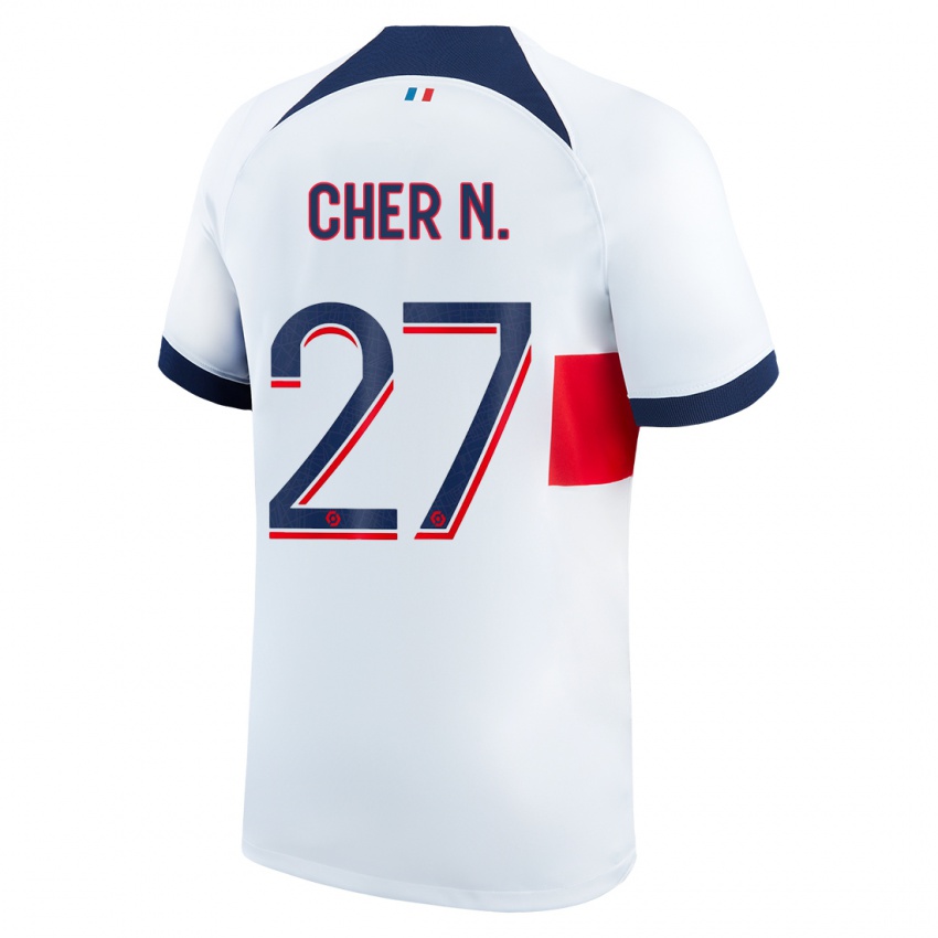 Dzieci Cher Ndour #27 Biały Wyjazdowa Koszulka 2023/24 Koszulki Klubowe