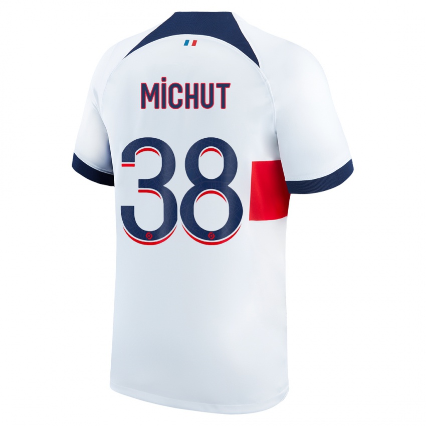 Dzieci Edouard Michut #38 Biały Wyjazdowa Koszulka 2023/24 Koszulki Klubowe