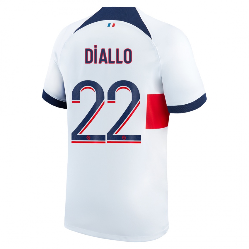 Dzieci Abdou Diallo #22 Biały Wyjazdowa Koszulka 2023/24 Koszulki Klubowe