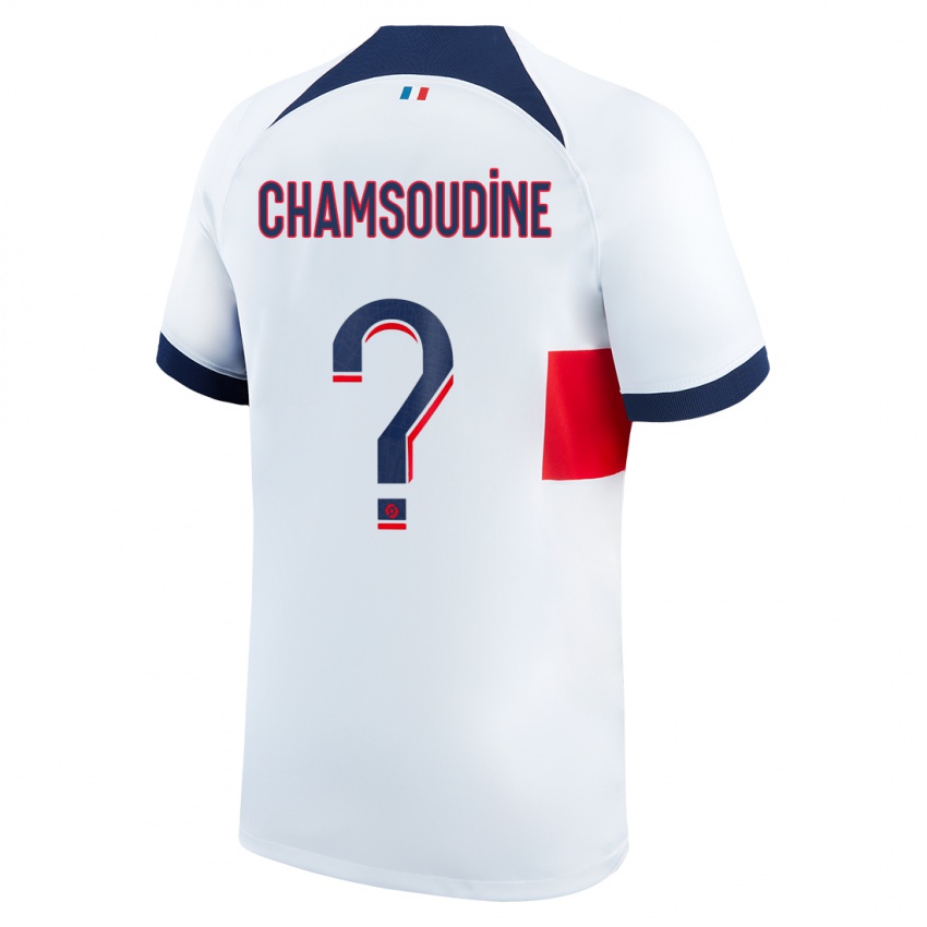 Dzieci Hanna'a Chamsoudine #0 Biały Wyjazdowa Koszulka 2023/24 Koszulki Klubowe