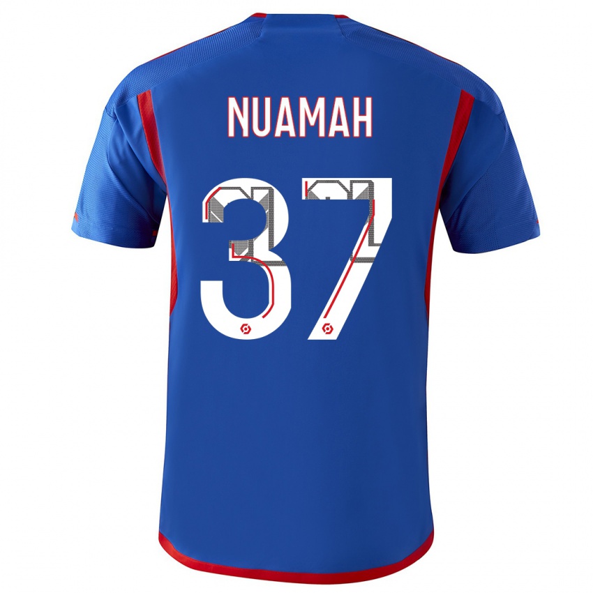 Dzieci Ernest Nuamah #37 Niebieski Czerwony Wyjazdowa Koszulka 2023/24 Koszulki Klubowe