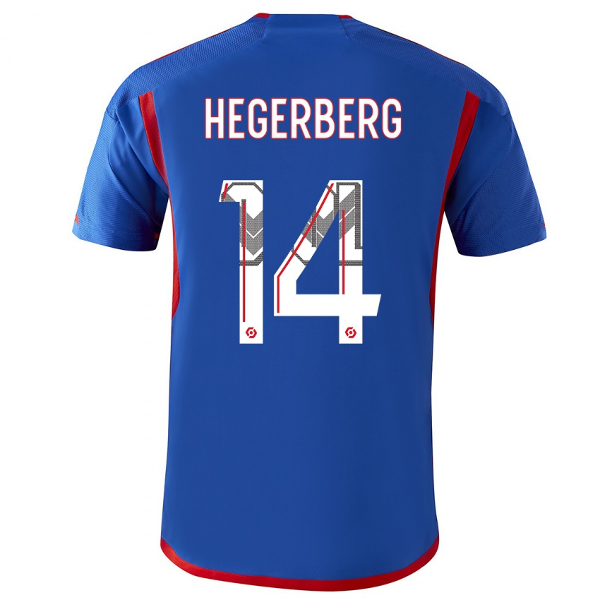 Dzieci Ada Hegerberg #14 Niebieski Czerwony Wyjazdowa Koszulka 2023/24 Koszulki Klubowe