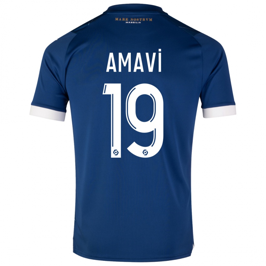 Dzieci Jordan Amavi #19 Ciemny Niebieski Wyjazdowa Koszulka 2023/24 Koszulki Klubowe