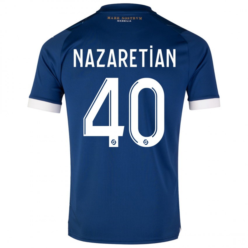 Dzieci Manuel Nazaretian #40 Ciemny Niebieski Wyjazdowa Koszulka 2023/24 Koszulki Klubowe