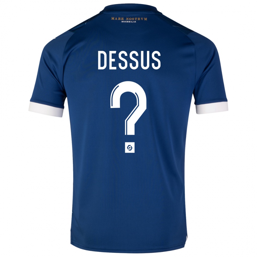 Dzieci Bastien Dessus #0 Ciemny Niebieski Wyjazdowa Koszulka 2023/24 Koszulki Klubowe
