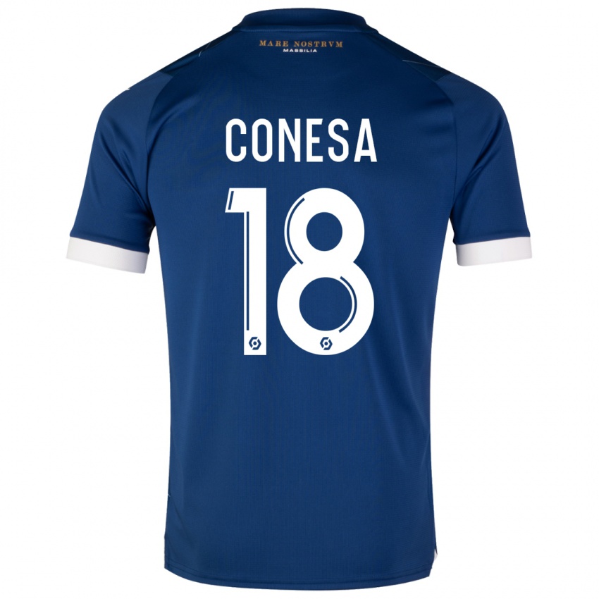 Dzieci Anna Conesa #18 Ciemny Niebieski Wyjazdowa Koszulka 2023/24 Koszulki Klubowe