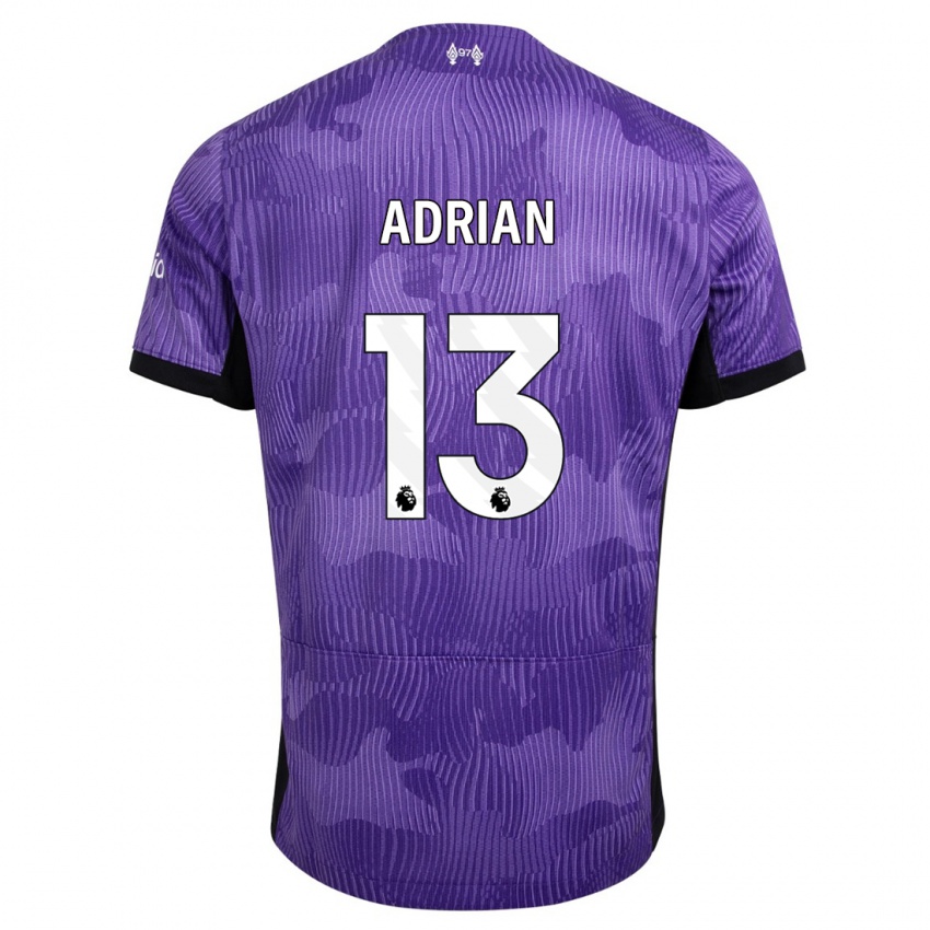 Dzieci Adrian #13 Fioletowy Trzeci Komplet Koszulka 2023/24 Koszulki Klubowe