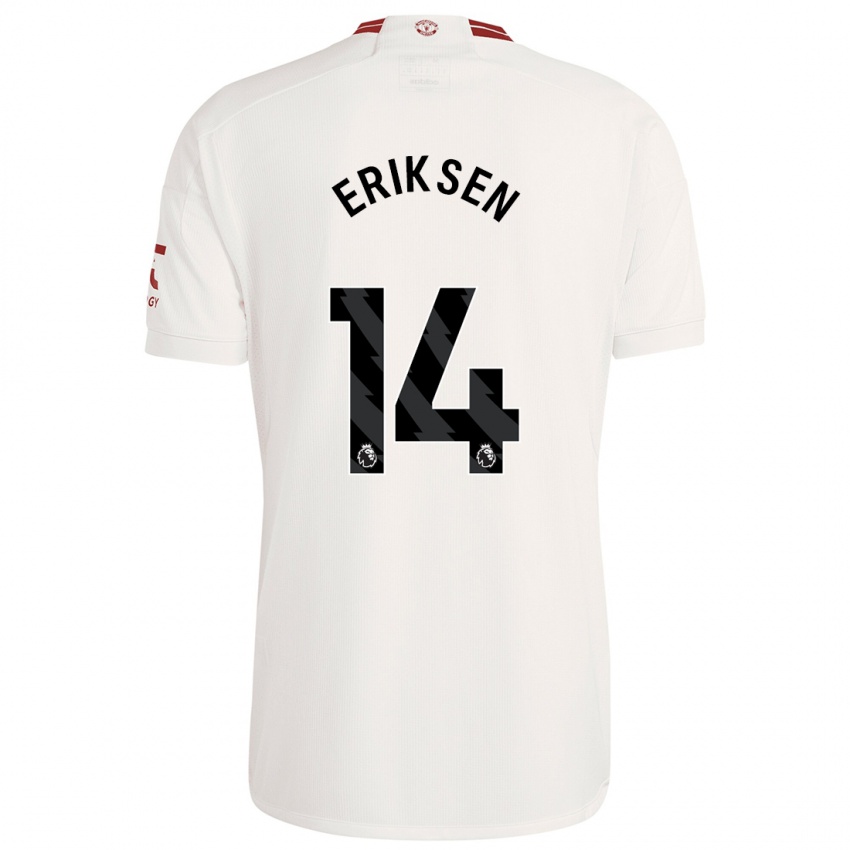 Dzieci Christian Eriksen #14 Biały Trzeci Komplet Koszulka 2023/24 Koszulki Klubowe