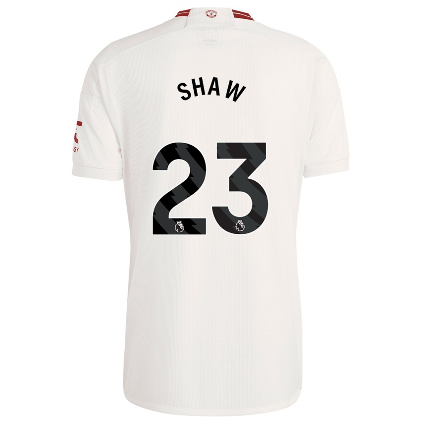 Dzieci Luke Shaw #23 Biały Trzeci Komplet Koszulka 2023/24 Koszulki Klubowe