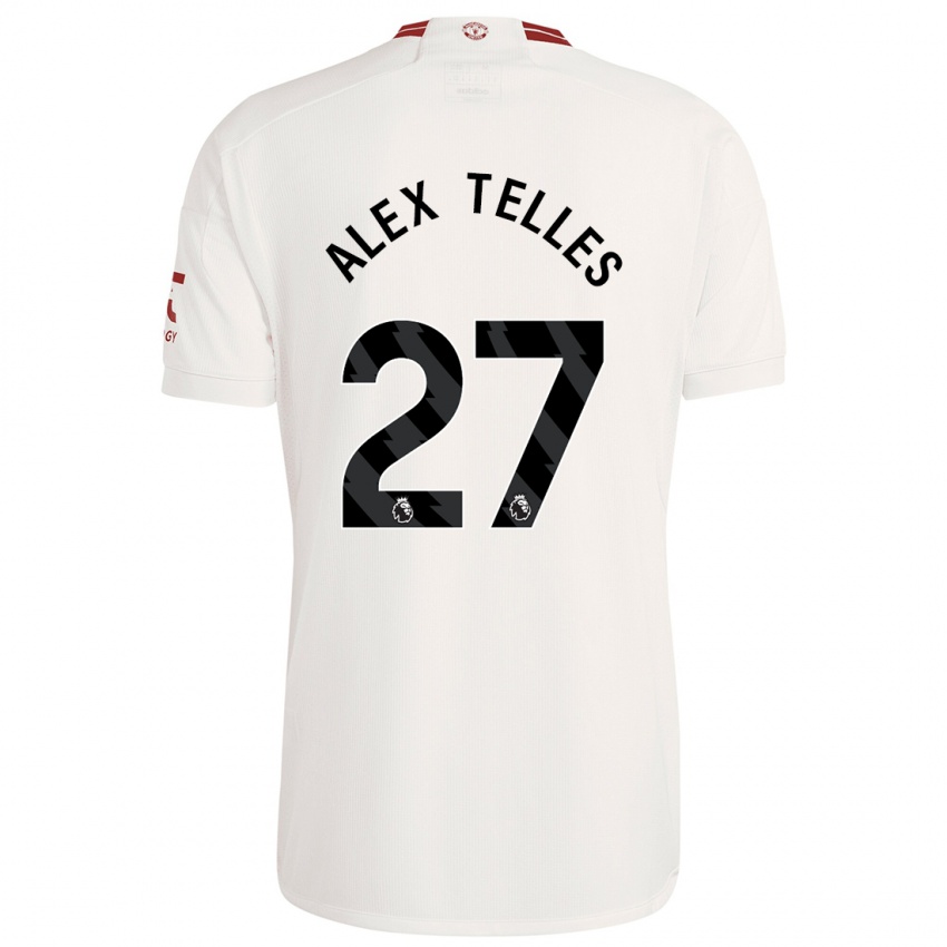 Dzieci Alex Nicolao Telles #27 Biały Trzeci Komplet Koszulka 2023/24 Koszulki Klubowe