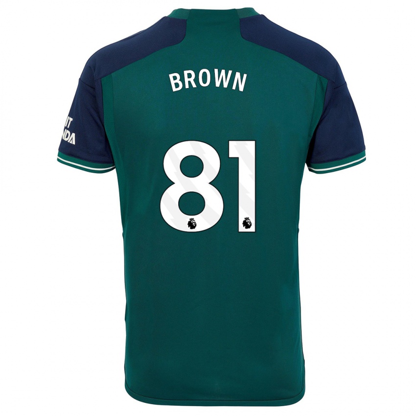 Dzieci Luis Brown #81 Zielony Trzeci Komplet Koszulka 2023/24 Koszulki Klubowe