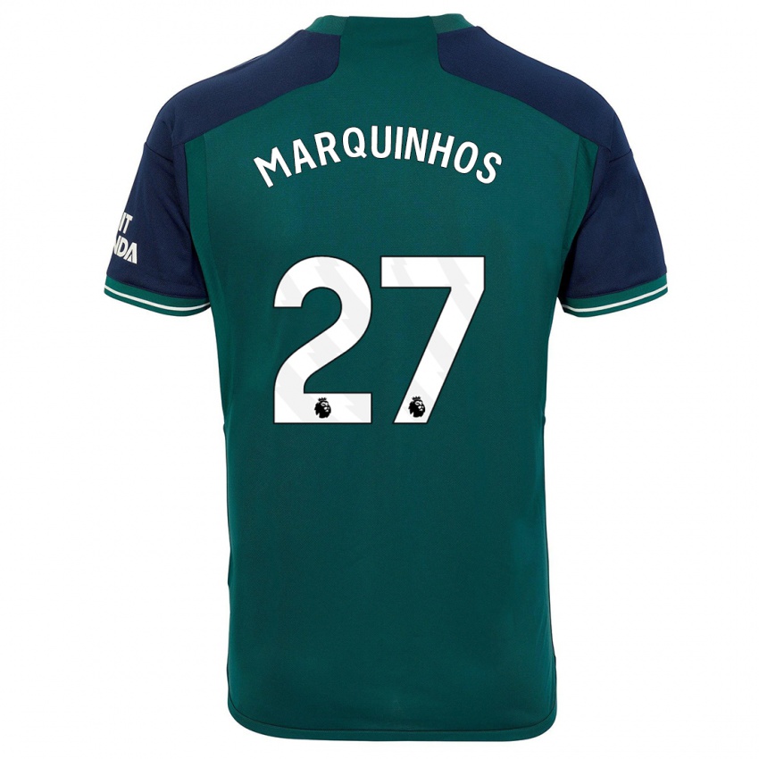 Dzieci Marquinhos #27 Zielony Trzeci Komplet Koszulka 2023/24 Koszulki Klubowe