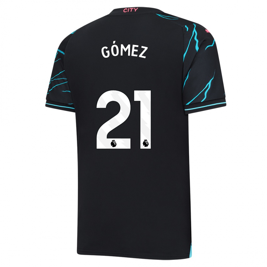 Dzieci Sergio Gómez #21 Ciemny Niebieski Trzeci Komplet Koszulka 2023/24 Koszulki Klubowe
