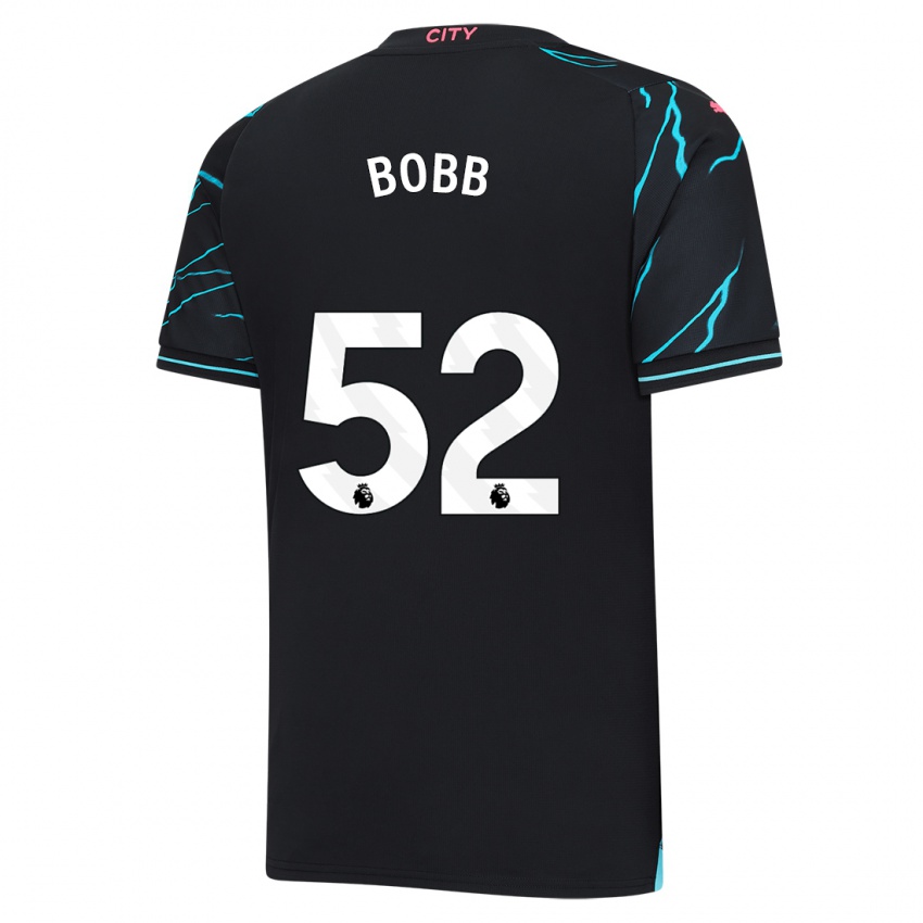 Dzieci Oscar Bobb #52 Ciemny Niebieski Trzeci Komplet Koszulka 2023/24 Koszulki Klubowe