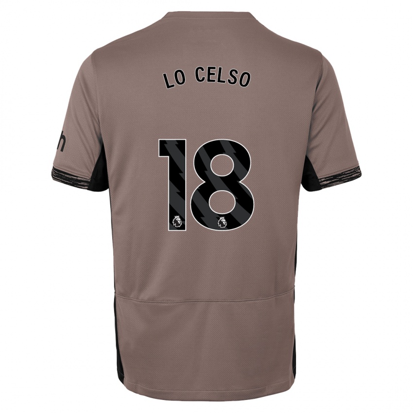 Dzieci Giovani Lo Celso #18 Ciemny Beż Trzeci Komplet Koszulka 2023/24 Koszulki Klubowe