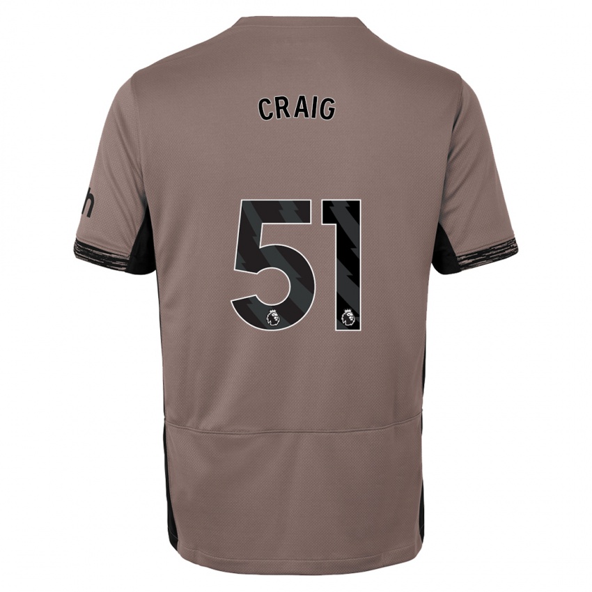 Dzieci Matthew Craig #51 Ciemny Beż Trzeci Komplet Koszulka 2023/24 Koszulki Klubowe