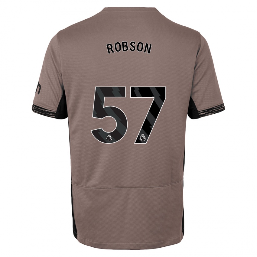 Dzieci Max Robson #57 Ciemny Beż Trzeci Komplet Koszulka 2023/24 Koszulki Klubowe