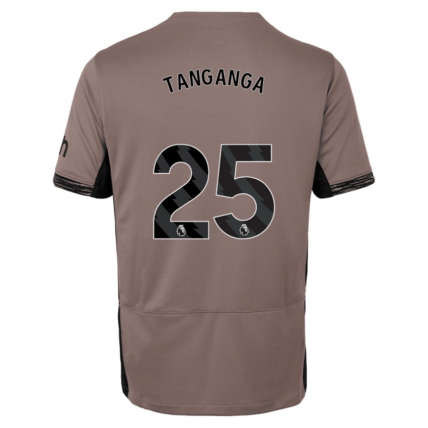 Dzieci Japhet Tanganga #25 Ciemny Beż Trzeci Komplet Koszulka 2023/24 Koszulki Klubowe