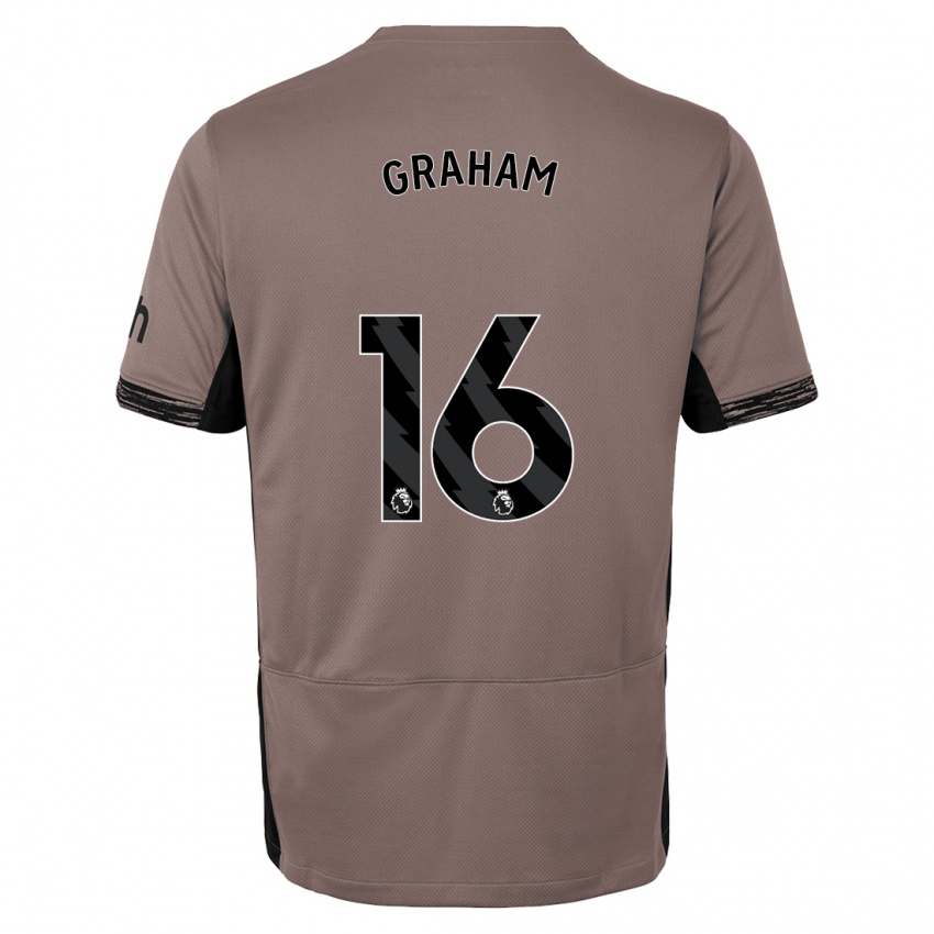 Dzieci Kit Graham #16 Ciemny Beż Trzeci Komplet Koszulka 2023/24 Koszulki Klubowe