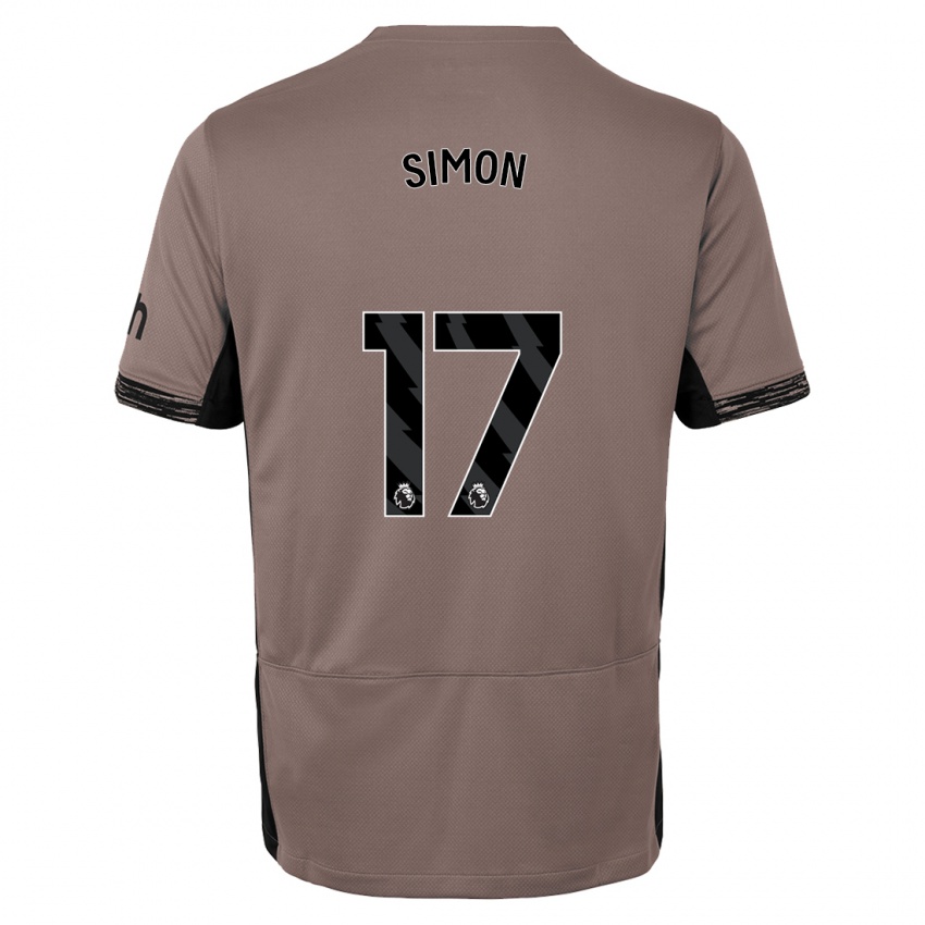 Dzieci Kyah Simon #17 Ciemny Beż Trzeci Komplet Koszulka 2023/24 Koszulki Klubowe