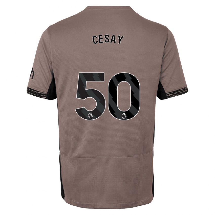 Dzieci Kallum Cesay #50 Ciemny Beż Trzeci Komplet Koszulka 2023/24 Koszulki Klubowe