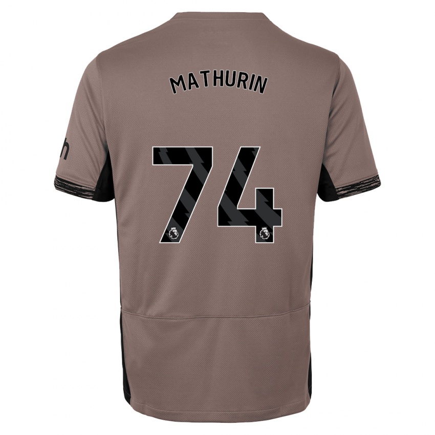 Dzieci Roshaun Mathurin #74 Ciemny Beż Trzeci Komplet Koszulka 2023/24 Koszulki Klubowe