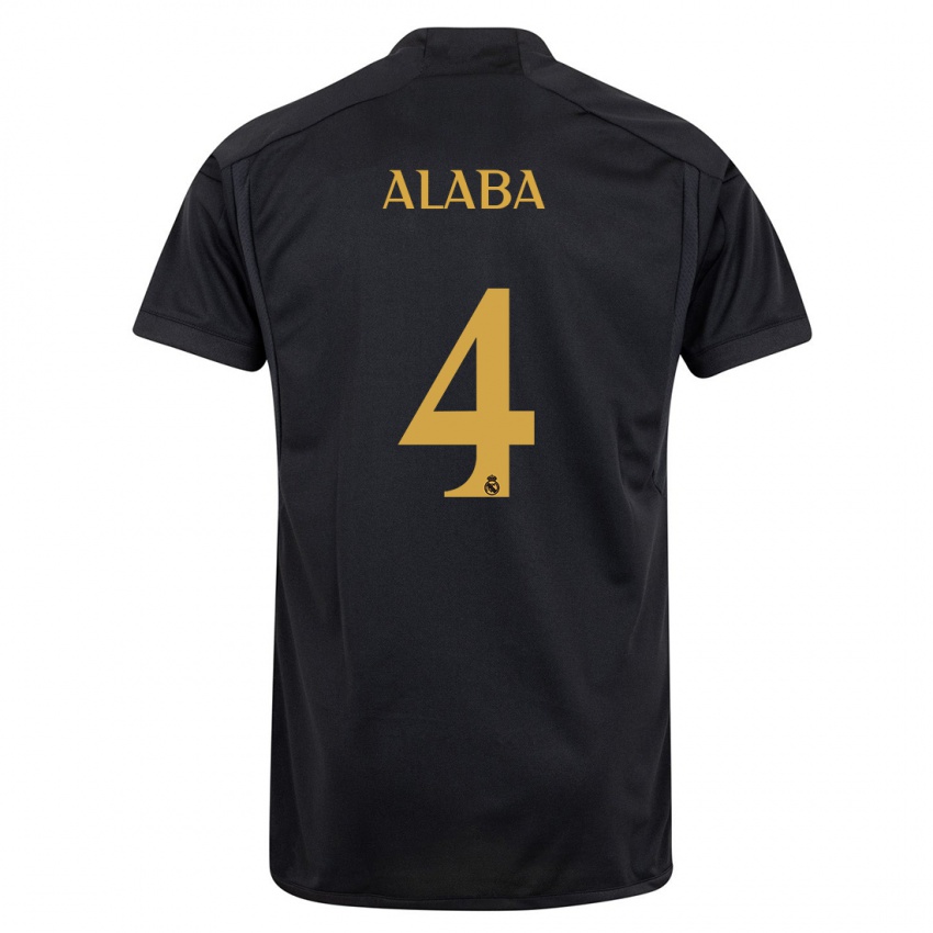Dzieci David Alaba #4 Czarny Trzeci Komplet Koszulka 2023/24 Koszulki Klubowe