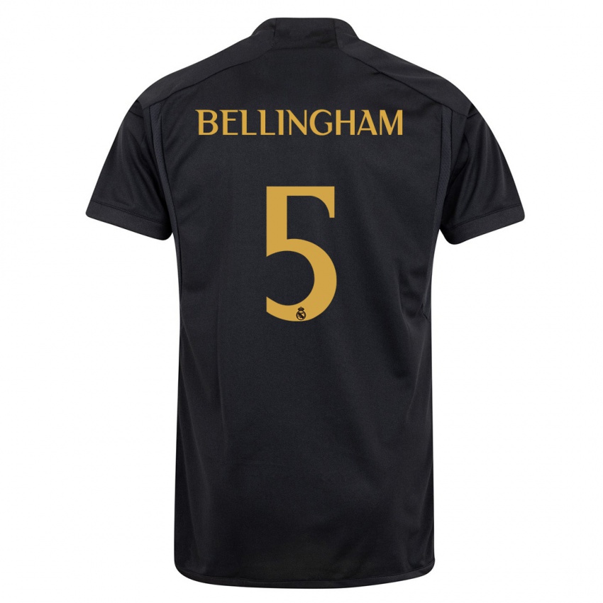 Dzieci Jude Bellingham #5 Czarny Trzeci Komplet Koszulka 2023/24 Koszulki Klubowe