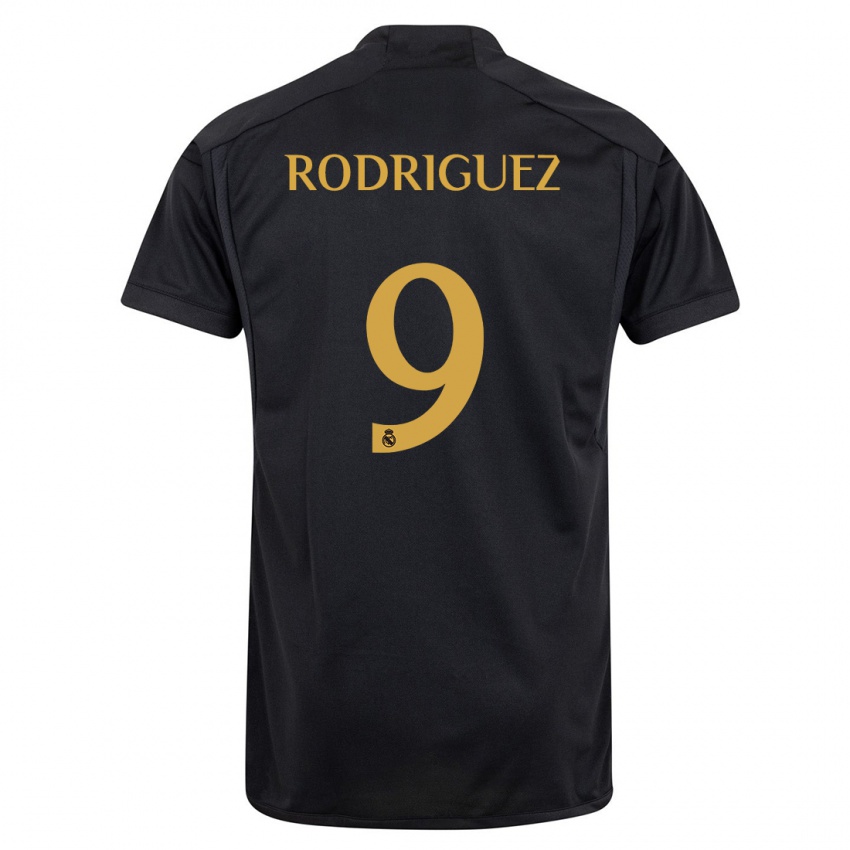 Dzieci Alvaro Rodriguez #9 Czarny Trzeci Komplet Koszulka 2023/24 Koszulki Klubowe