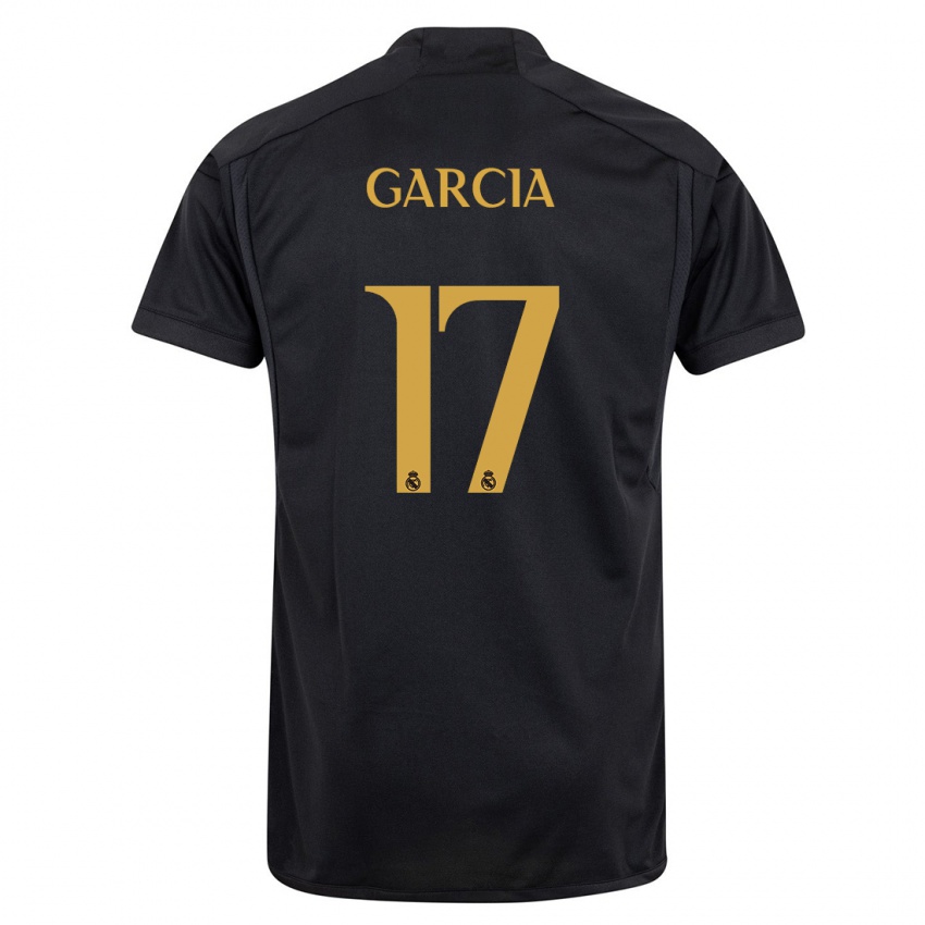 Dzieci Gonzalo Garcia #17 Czarny Trzeci Komplet Koszulka 2023/24 Koszulki Klubowe