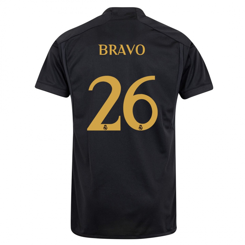 Dzieci Iker Bravo #26 Czarny Trzeci Komplet Koszulka 2023/24 Koszulki Klubowe