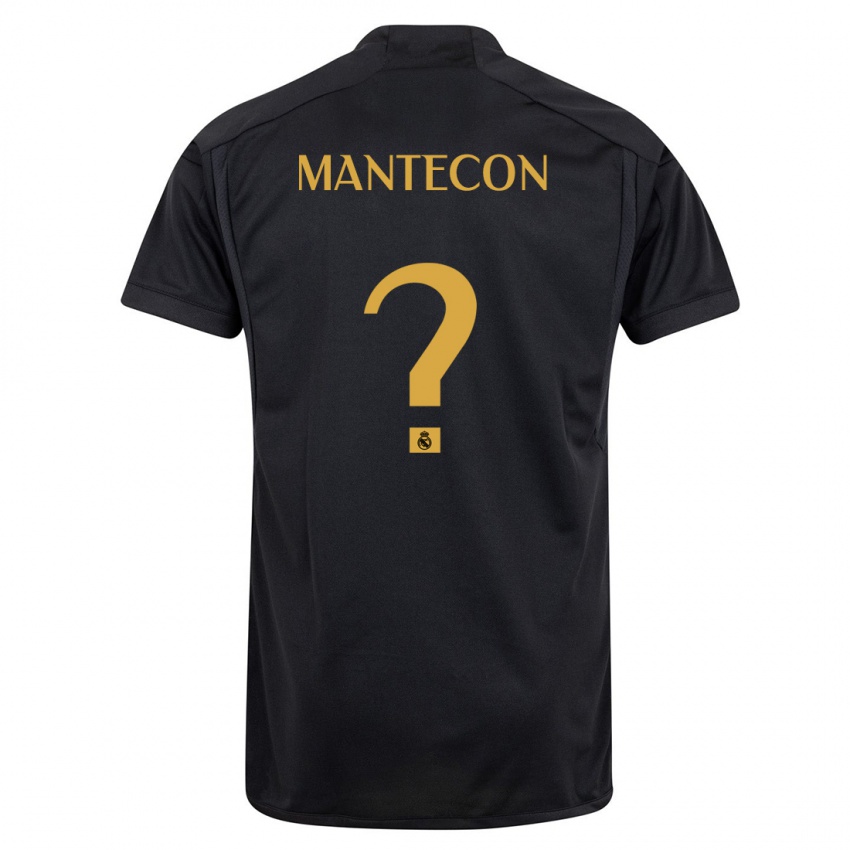 Dzieci Hugo Mantecon #0 Czarny Trzeci Komplet Koszulka 2023/24 Koszulki Klubowe