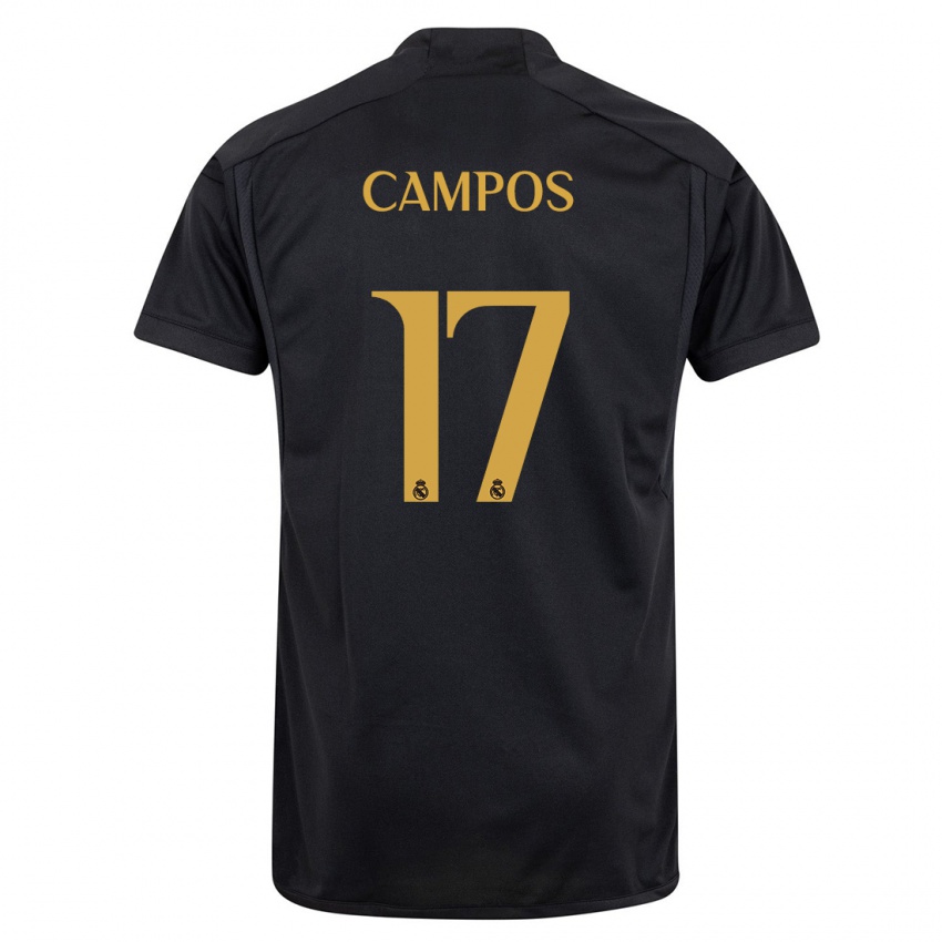 Dzieci Andrés Campos #17 Czarny Trzeci Komplet Koszulka 2023/24 Koszulki Klubowe